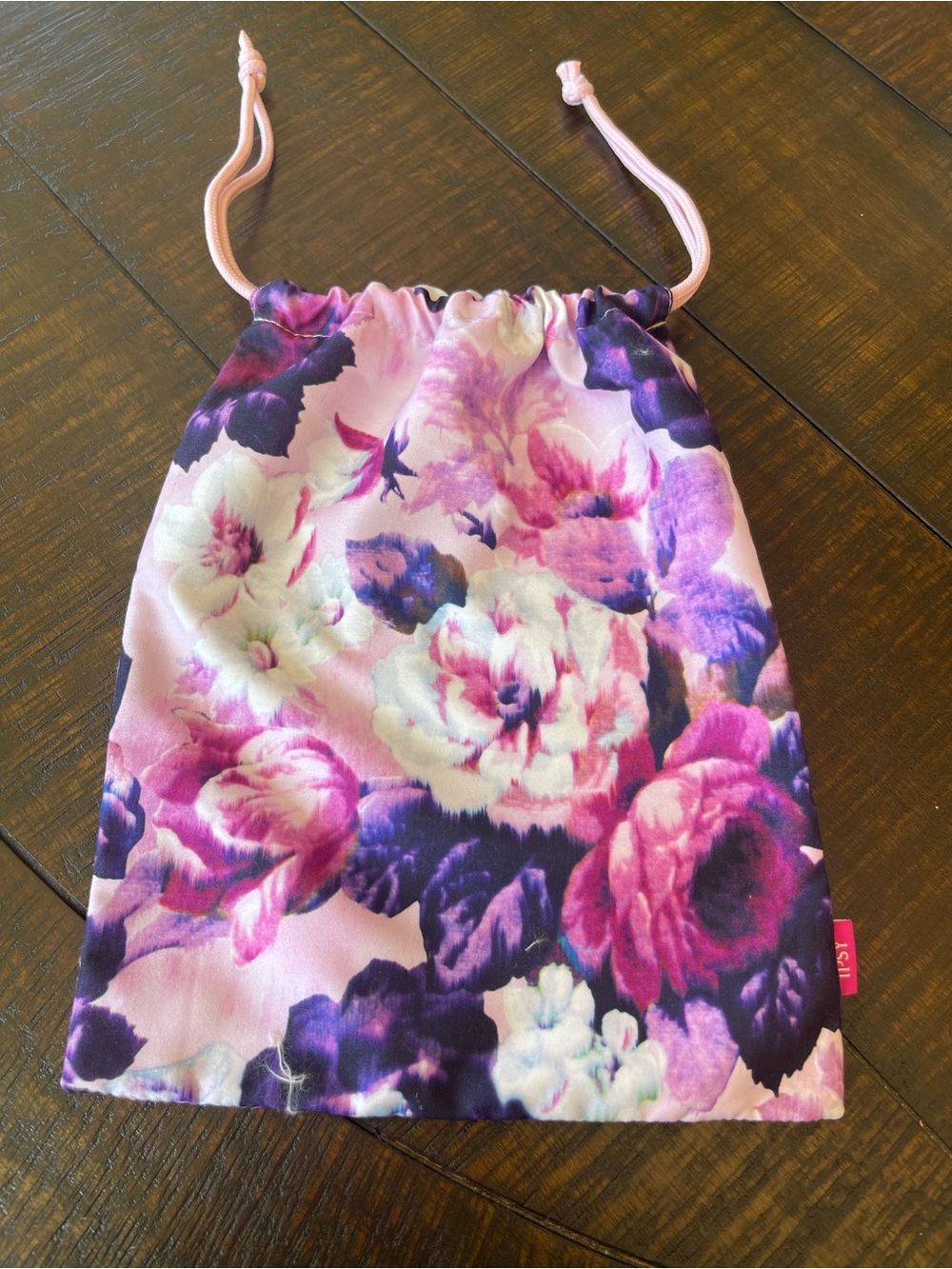 Floral Drawstring Pouch - Pink & Purple NWOT